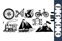 Vintage Travel Adventure Icon Set For Creative Projects Product Image 1