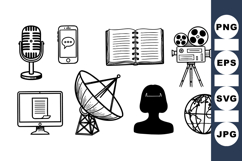 Vintage Media Icons SVG Bundle for Digital Projects Product Image 1