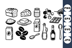 Hand Drawn Pantry Ingredients Vector Icon Set Product Image 1