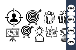Business Target and Team Icon SVG Bundle Product Image 1