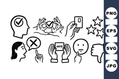 Hand Drawn Voting Icon Set For UI Design Product Image 1