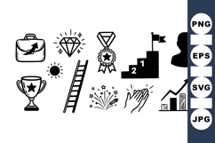 Hand Drawn Success and Achievement Icon Set Bundle Product Image 1