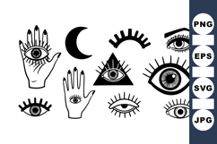 Mystical Eye Symbols Vector Clipart Bundle for Crafts Product Image 1