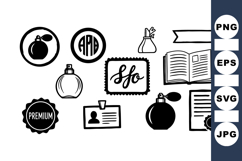 Vintage Perfume Bottle Clipart Bundle for Invitations Product Image 1