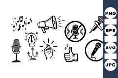 Microphone Icon Vector Set for Audio Projects Product Image 1