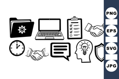 Business Line Art Icons Set for Professional Use Product Image 1