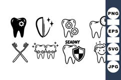 Dental Care SVG Icon Set For Health Designs Product Image 1