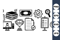 Clean Office Icons Vector Set for Business Use Product Image 1