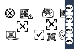 Digital QR Code Scan Icon Vector Set for UI Design Product Image 1