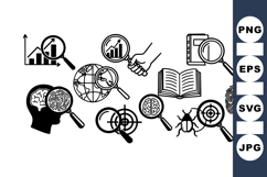 Vector Research Icons Set for Scientific Projects Product Image 1
