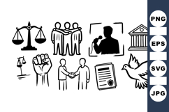 Hand Drawn Justice And Peace Clipart Bundle Product Image 1