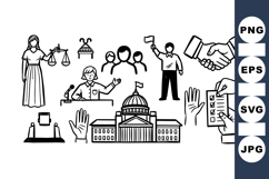 Hand Drawn Political Rights Icon Clipart Bundle Product Image 1
