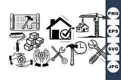 Hand Drawn Construction Tools Clipart Bundle Product Image 1