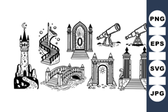Fantasy Architecture Vector Set For Storybook Designs Product Image 1