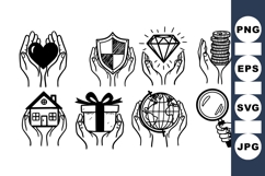 Hand Drawn Holding Hands Icon Set Bundle Product Image 1