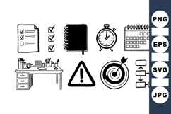 Office Planning Icons Vector Set For Workflow Management Product Image 1
