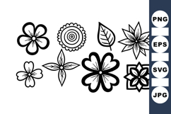 Minimalist Black And White Floral Vector Bundle Product Image 1