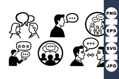 Business Communication Icons Vector Set for Presentations Product Image 1