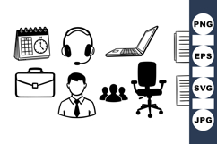 Office Work Vector Icon Set For Business Use Product Image 1