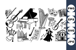 Classic Music Instrument Clipart Bundle for Events Product Image 1