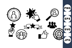 User Target and Rating Icon Vector Pack for UI Product Image 1