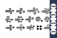 Winter Wind and Snowflake Vector Icon Pack Product Image 1