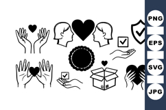 Hand Drawn Heart And Protection Icon Product Image 1