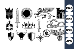 Medieval Heraldry Svg Clipart Bundle For Crafts Product Image 1