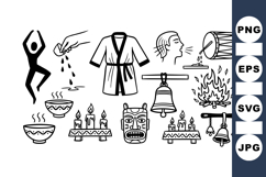 Hand Drawn Tribal Ceremony Vector Icon Set Bundle Product Image 1