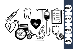 Medical Health Icon Vector Clipart Bundle for Projects Product Image 1
