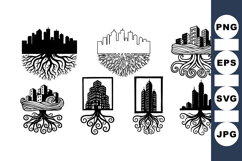 Urban Roots Skyline Vector Illustrations Set Product Image 1