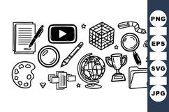 Hand Drawn School Icons Vector Clipart Set Product Image 1