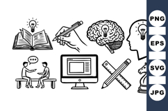 Hand Drawn Creative Thinking SVG Clipart Set for Education Product Image 1