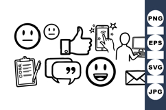 Hand Drawn Feedback Icons Bundle For Digital Designs Product Image 1