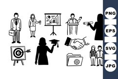 Professional Business Meeting Icon Vector Set Product Image 1