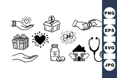 Hand Drawn Charity Donation Vector Clipart Product Image 1