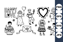 Hand Drawn Valentine Love Clipart Bundle Product Image 1