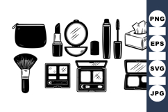 Hand Drawn Makeup Essentials Vector Clipart Set Product Image 1