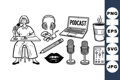 Podcast Equipment Vector Clipart Set for Creators Product Image 1