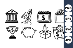 Clean Financial Icon Vector Set for Business Use Product Image 1