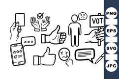 Hand Drawn Voting Icon Clipart Bundle for Elections Product Image 1