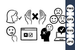 Minimalist Emoticon Icon Vector Set for UI Design Product Image 1