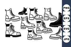 Hand Drawn Boot Vector Clipart Bundle For Crafts Product Image 1