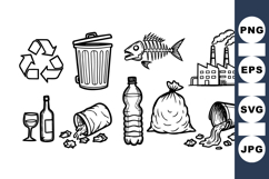 Hand Drawn Waste And Recycling Vector Bundle Product Image 1