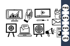 Hand Drawn Marketing Strategy SVG Vector Bundle Product Image 1