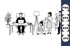 Line Art Professional Office Worker Vector Set Product Image 1