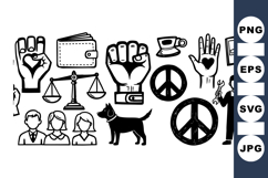 Social Justice Icon Vector Set For Activism Product Image 1