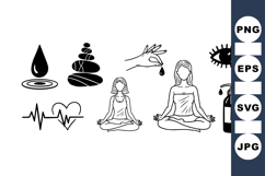 Minimal Wellness Icon Bundle for Yoga Meditation Product Image 1