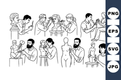 Hand Drawn Sculpture Making Art Clipart Collection Product Image 1