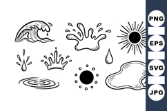 Water Splash Vector Clipart for Crafts Product Image 1